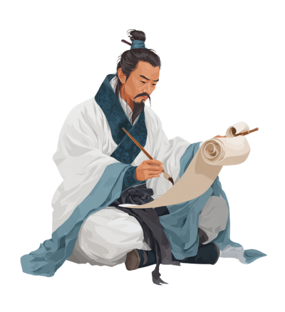 古代中医查阅书卷插图