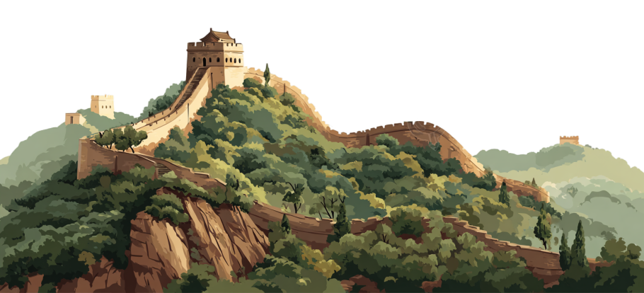 长城历史遗迹插画