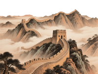 长城山水画元素