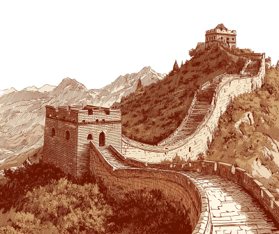 长城山水画插图