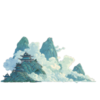 高山卡通创意插图
