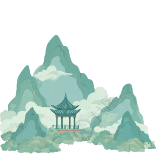 高山卡通创意元素