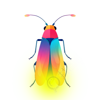萤火虫矢量插图