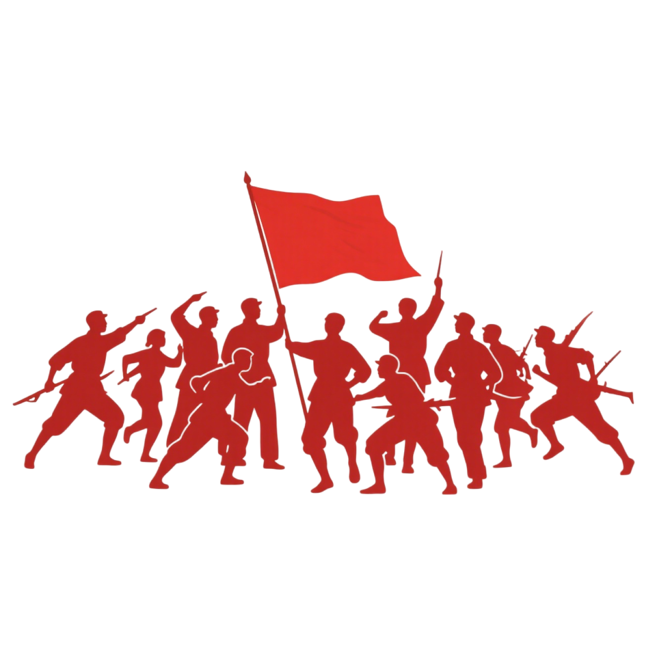 红军剪影党政PNG插图