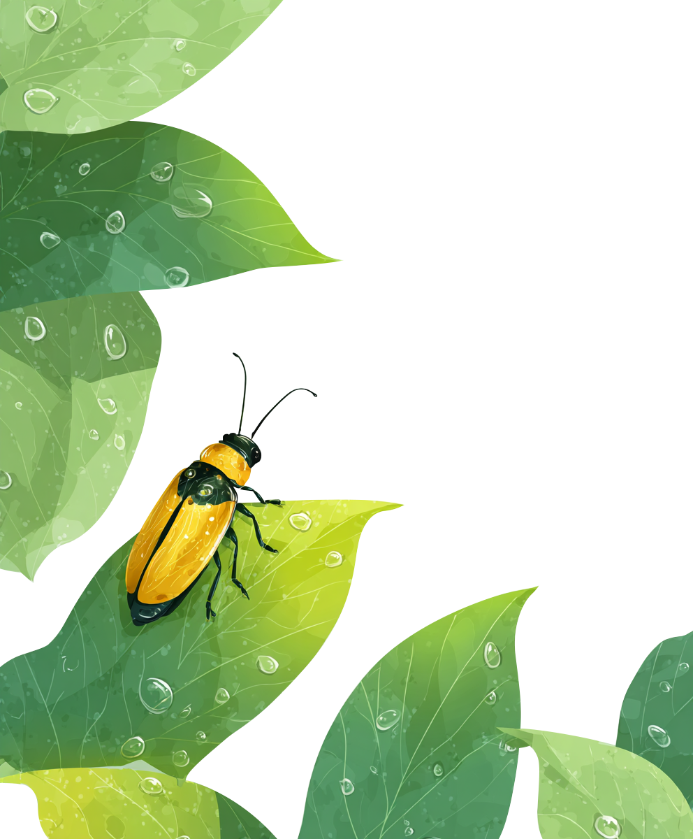 萤火虫水彩插画