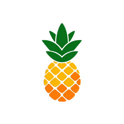 简约几何图形凤梨logo插画