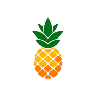 简约几何图形凤梨logo插画