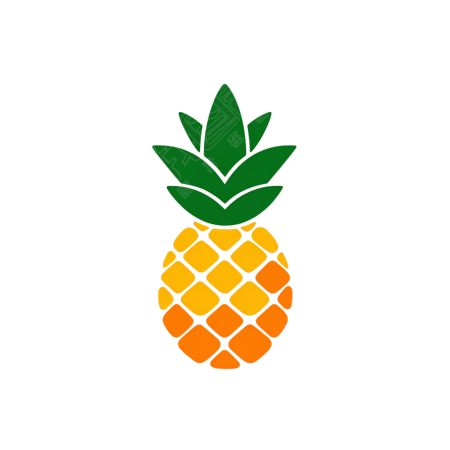 简约几何图形凤梨logo插画