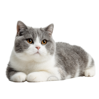 灰色猫透明背景元素