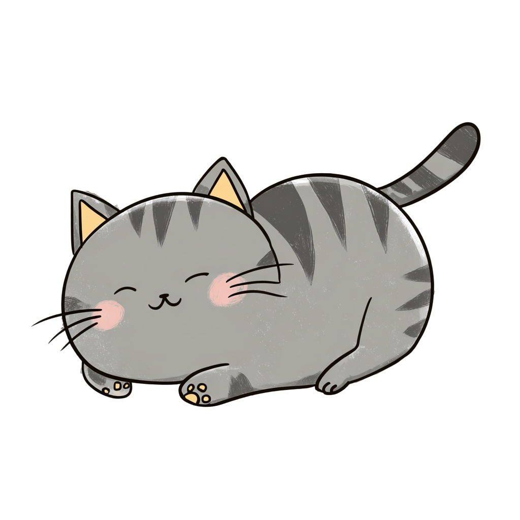 灰色猫透明背景插图