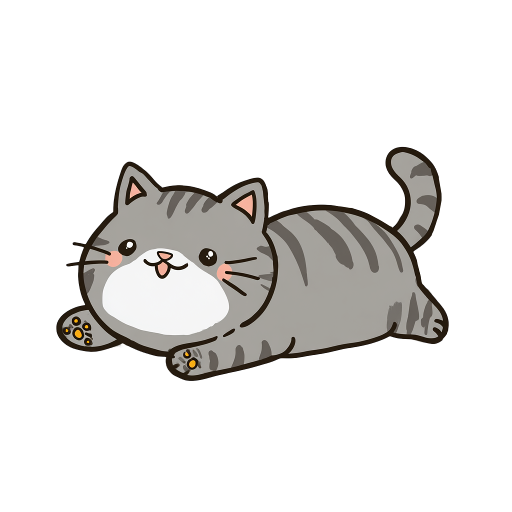 灰色猫透明背景素材