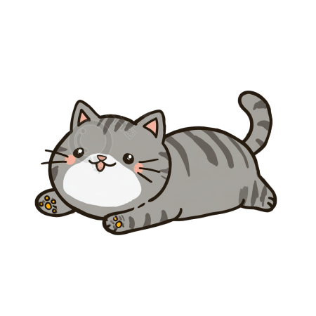 灰色猫透明背景素材