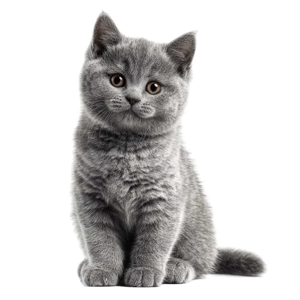 灰色英短猫PNG插图