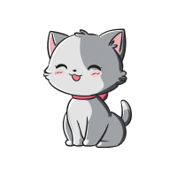 灰色猫贴纸元素