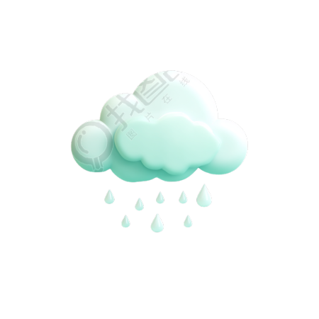 3D降雨图标元素