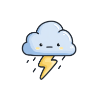 降雨卡通闪电元素