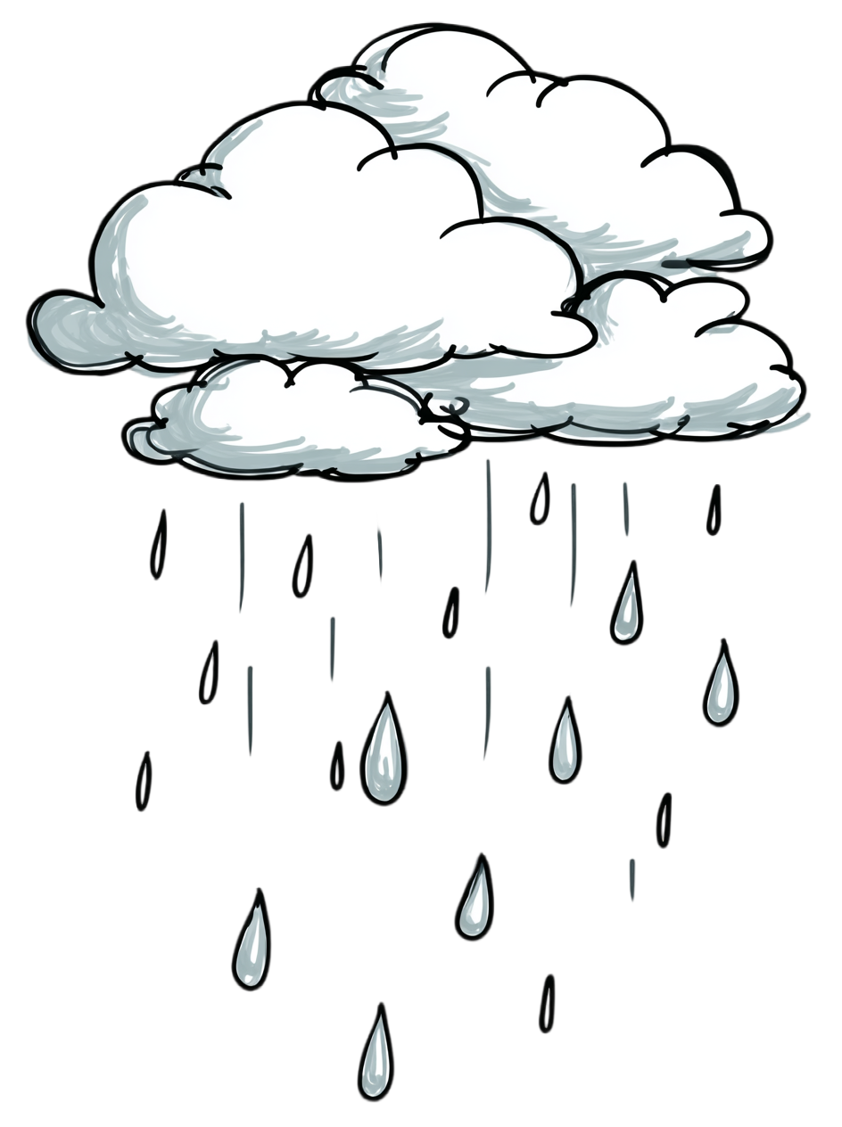 降雨可商用插画