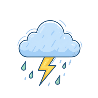 降雨卡通闪电插图