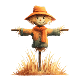立秋稻草人插画