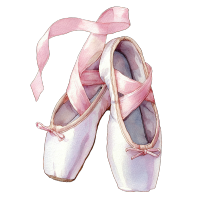 粉白色芭蕾舞鞋插画