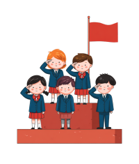 学生升旗仪式插图