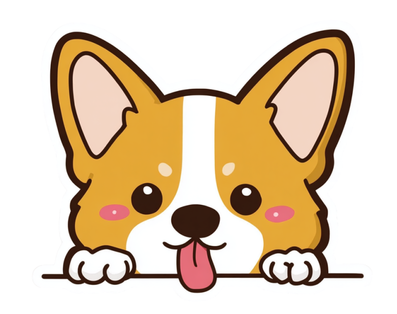 卡通柯基插图