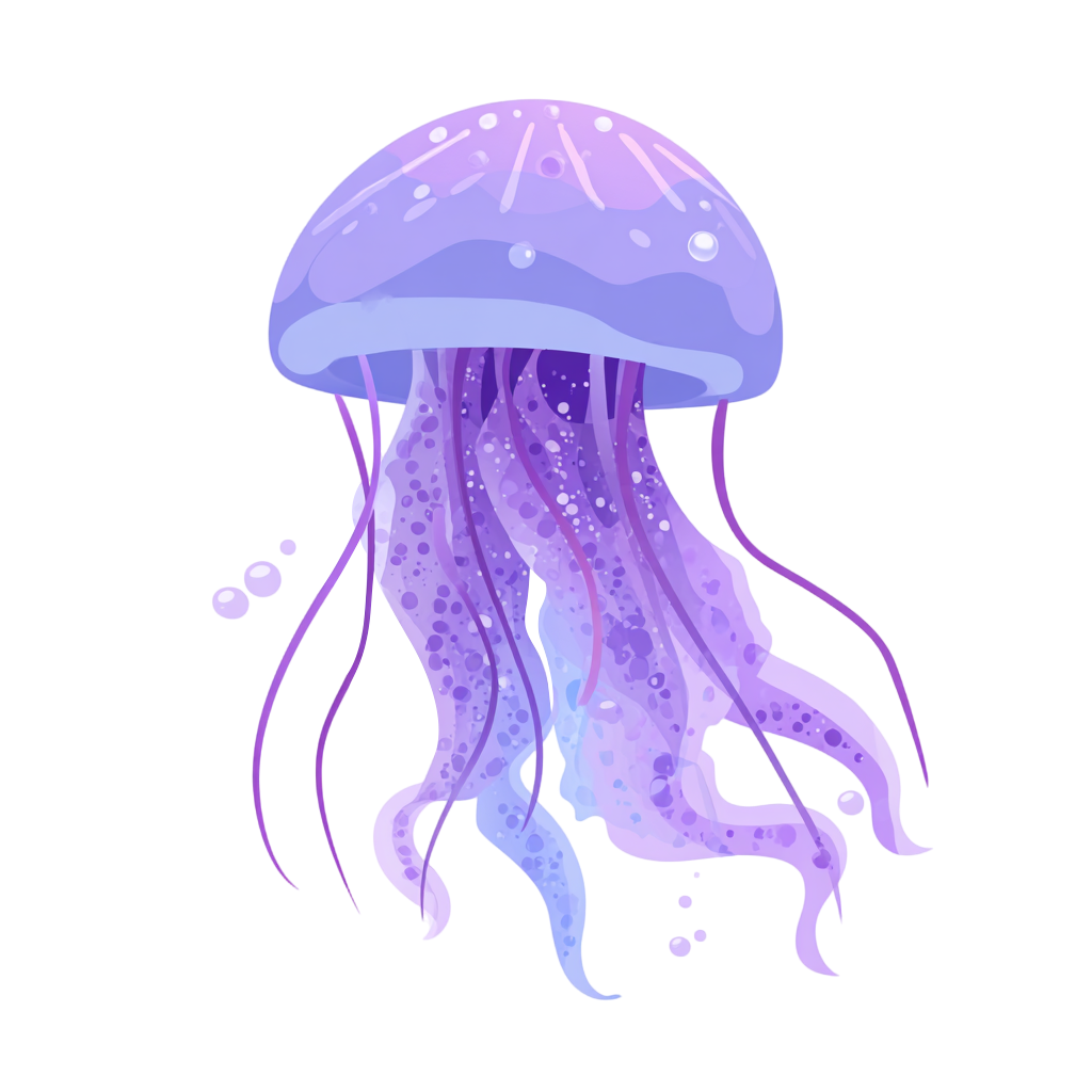 海洋紫色水母插画