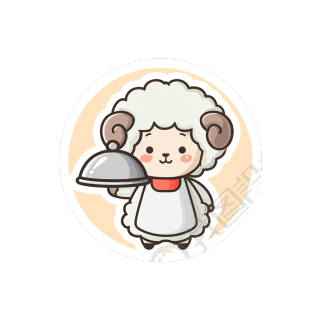 厨师绵羊logo素材