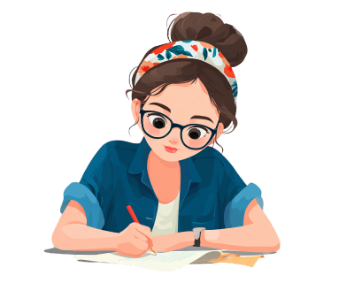女孩考试PNG插图