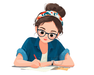 女孩考试PNG插图