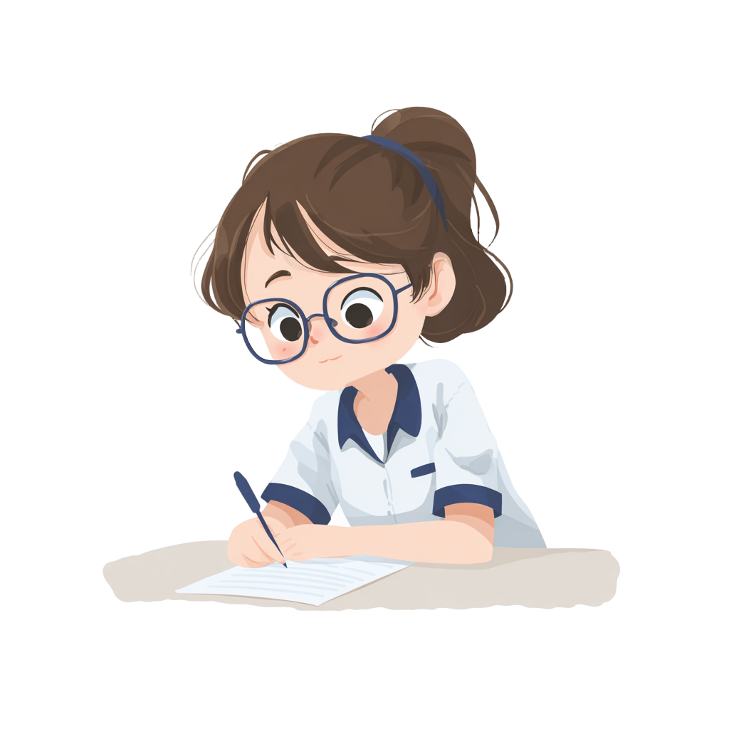 女孩考试卡通素材