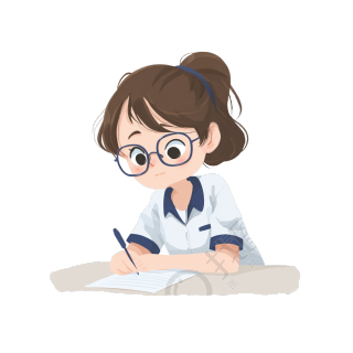 女孩考试卡通素材