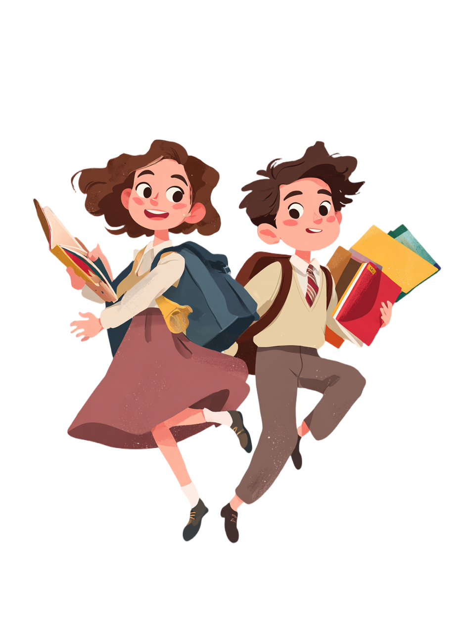 小学生开学快乐插画