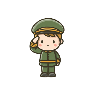 军训卡通男孩插画