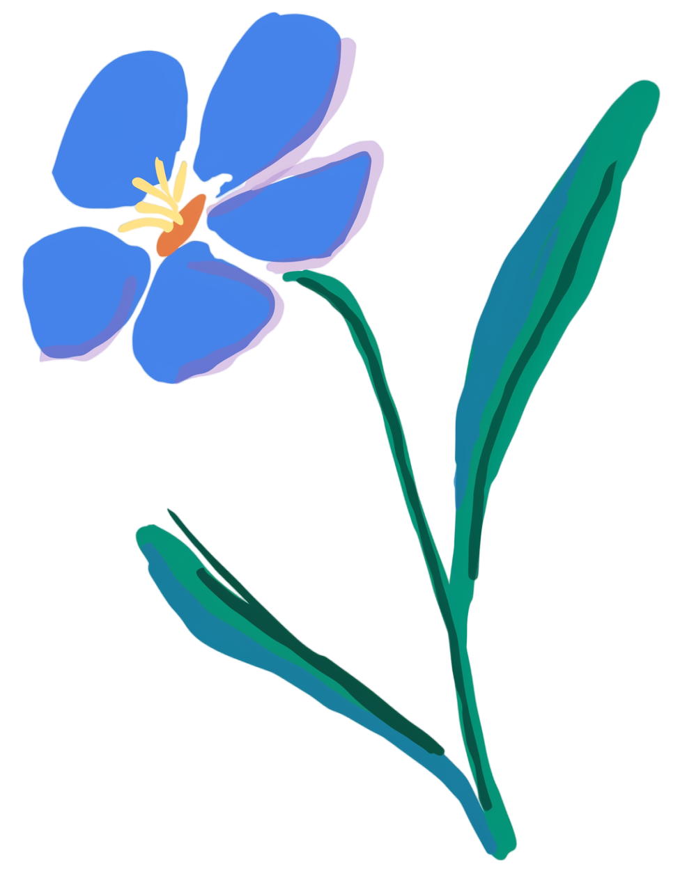 蓝色小野花元素