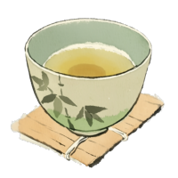 中式茶杯水墨风插画