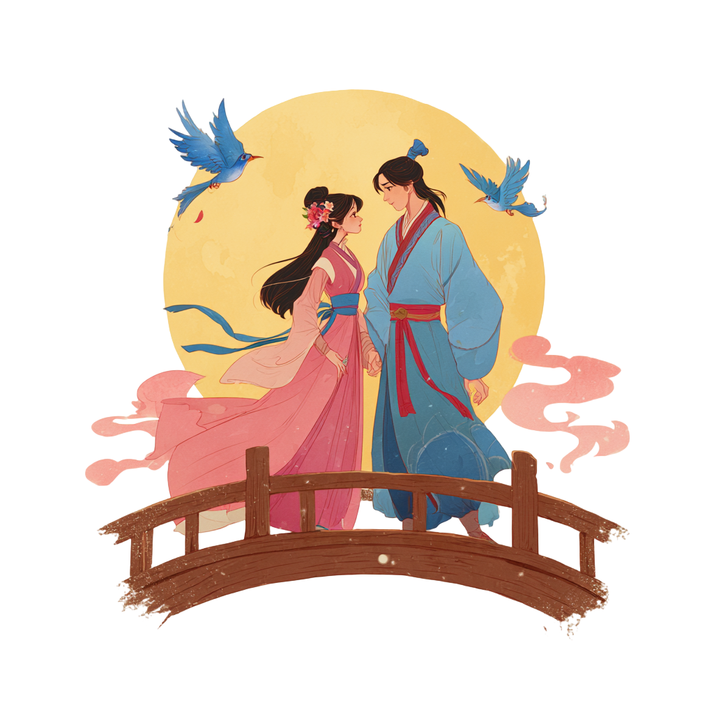牛郎织女鹊桥插图