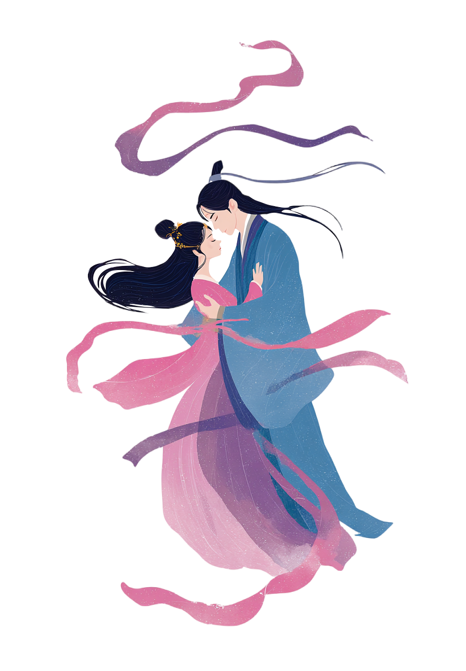 七夕牛郎织女插画
