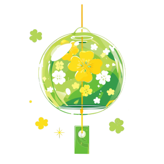 幸运草风铃PNG插图