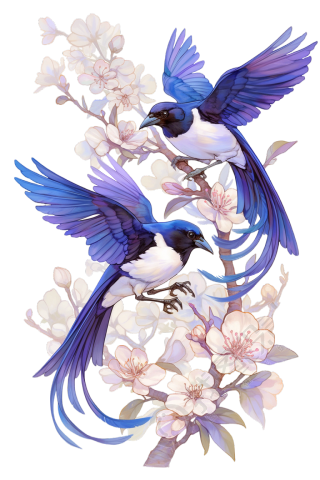 喜鹊梅花素材
