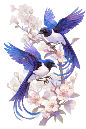 喜鹊梅花素材