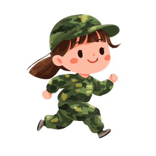 军训女孩矢量元素