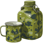 军训水壶矢量插画