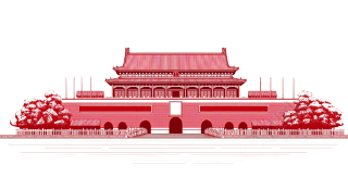天安门红色简约元素