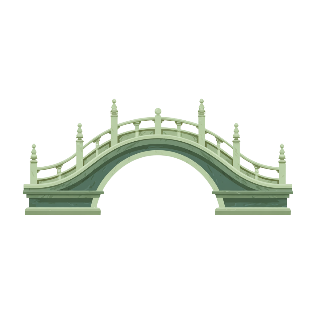 绿色桥梁图标插画