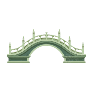 绿色桥梁图标插画