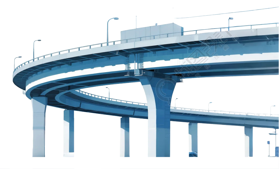 现代城市高架桥插画