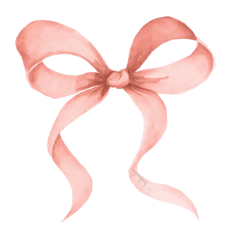 粉色蝴蝶结水彩插画