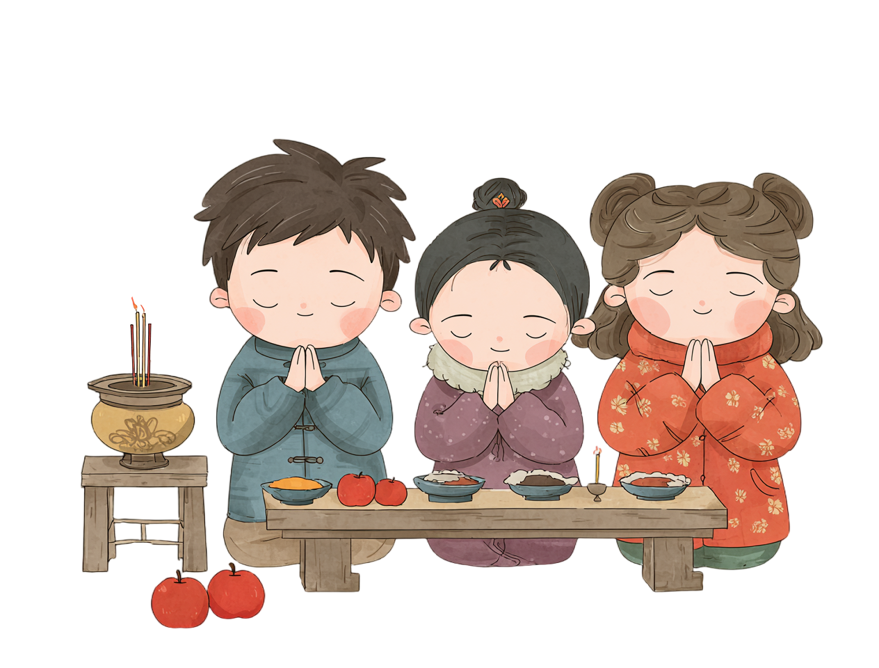 祭祖人物场景素材