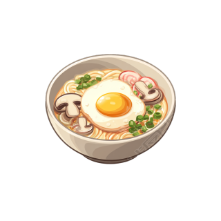 卡通午餐拉面插图